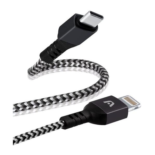 CABLE ARGOM DURA FORMA FAST CHARGE TYPE-C IPHONE NYLON BRAIDED 1.8M/6FT BLACK ARG-CB-0024BK